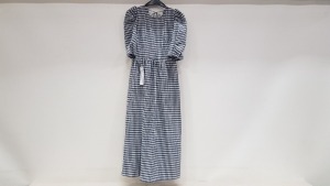 10 X BRAND NEW TOPSHOP BLUE CHEQUERED LONG DRESSES UK SIZE 8 AND 12RRP-£45.00 TOTAL RRP-£ 450.00 (MAINLY 8'S)