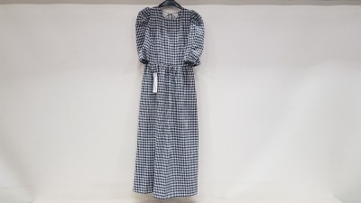 10 X BRAND NEW TOPSHOP BLUE CHEQUERED LONG DRESSES UK SIZE 8 AND 12RRP-£45.00 TOTAL RRP-£ 450.00 (MAINLY 8'S)