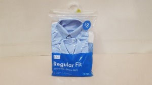 110 X BRAND NEW F&F REGULAR FIT 2 PACK OF SHORT SLEEVED SHIRTS IN BLUE AGE 4-5 YEARS