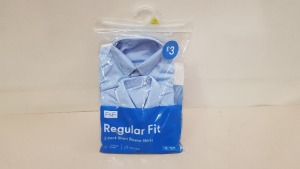 100 X BRAND NEW F&F REGULAR FIT 2 PACK OF SHORT SLEEVED SHIRTS IN BLUE AGE 4-5 YEARS