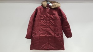 5 X BRAND NEW JUNA ROSE 3/4 LENGTH PUFFER JACKETS WITH FAUX FUR HOOD UK SIZE 22-24 RRP £75.00 (TOTAL RRP £375.00)