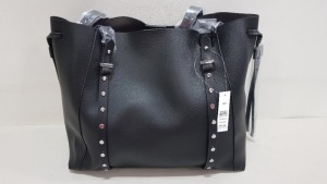 18 X BRAND NEW TOPSHOP BLACK LEATHER STYLED HANDBAGS RRP £22.00 (TOTAL RRP £396.00)