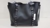 18 X BRAND NEW TOPSHOP BLACK LEATHER STYLED HANDBAGS RRP £22.00 (TOTAL RRP £396.00)