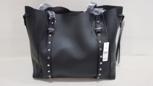 18 X BRAND NEW TOPSHOP BLACK LEATHER STYLED HANDBAGS RRP £22.00 (TOTAL RRP £396.00)