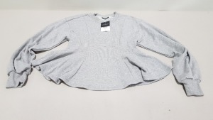 18 X BRAND NEW TOPSHOP GREY JUMPERS UK SIZE 12 RRP £26.00 (TOTAL RRP £468.00)