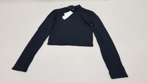 40 X BRAND NEW TOPSHOP LYCRA BLACK TURTLENECK LONG SLEEVE TOPS UK SIZE 12 RRP £10.00 (TOTAL RRP £400.00)