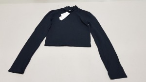 40 X BRAND NEW TOPSHOP LYCRA BLACK TURTLENECK LONG SLEEVE TOPS UK SIZE 12 RRP £10.00 (TOTAL RRP £400.00)