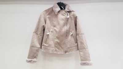 11 X BRAND NEW DOROTHY PERKINS FAUX FUR LINED SUEDE JACKETS UK SIZE 6 AND 14 RRP £49.00 (TOTAL RRP £539.00)