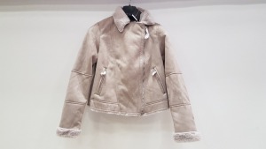 8 X BRAND NEW DOROTHY PERKINS FAUX FUR LINED SUEDE JACKETS UK SIZE 14 RRP £49.00 (TOTAL RRP £392.00)