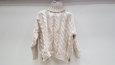14 X BRAND NEW TOPSHOP CREAM KNITTED JUMPERS SIZE XS RRP £49.00 (TOTAL RRP £686.00)