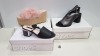 15 PIECE MIXED TOPSHOP SHOE LOT CONTAINING PINK WEDGES, NEEVE BLACK HEELED SHOES, NAPPA BLACK HEELED SHOES AND NUDE WEDGES ETC (TOTAL RRP £675.00 +)