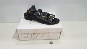 18 X BRAND NEW TOPSHOP FRANK BLACK HEELED SANDALS SIZE 9 RRP £79.00 (TOTAL RRP £1422.00)