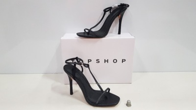 12 X BRAND NEW TOPSHOP RHYS BLACK HIGH HEELS UK SIZE 5 RRP £36.00 (TOTAL RRP £432.00)