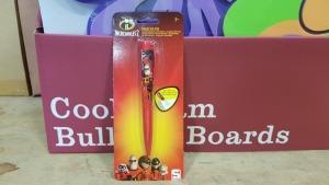 96 X BRAND NEW BOXED DISNEY PIXAR INCREDIBLES 2 PROJECTOR PEN - IN 2 BOXES