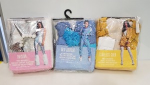 20 X ASSORTED FANCY DRESS COSTUMES IN VARIOUS STYLE IE 90S JUMPSUIT, UNICORN AND CLUELESS CHER. TOTAL RRP £699.80