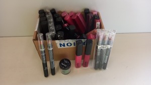 40 PIECE ASSORTED BRAND NEW NYX LOT CONTAINING MEGA SHINE LIP GLOSS, LIP GLOSS AND JUMBO LIP PENCIL.