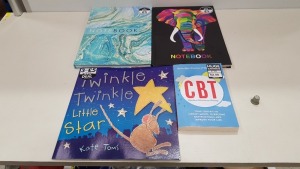 APPROX 200 ASSORTED BRAND NEW BOOKS IE NOTEBOOKS, TWINKLE TWINKLE LITTLE STAR, A MIRACLE ON HOP STREET ETC