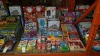 LARGE QUANTITY ASSORTED TOY LOT CONTAINING THINK QUICK BOARD GAME, SOAP SCIENCE, SPEED CAUTION SIGN, BEAD AND WEAVE, PUNCHBALL, YOYO, GLITTER MERMAID ETC