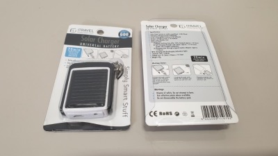 336 X iTRAVEL SOLAR CHARGER UNIVERSAL BATTERY (LET101) - IN 2 CARTONS