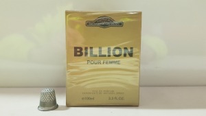 48 X BRAND NEW DESIGNER FRENCH COLLECTION BILLION EAU DE PARFUM NATURAL SPRAY 100ML 3.3FL.OZ.