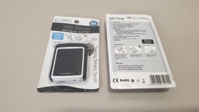 336 X iTRAVEL SOLAR CHARGER UNIVERSAL BATTERY (LET101) - IN 2 CARTONS