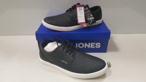 6 X BRAND NEW JACK & JONES ANTHRACITE TRAINERS UK SIZE 11 AND 12 RRP £35.00 (TOTAL RRP £210.00) (PICK LOOSE)