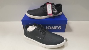 7 X BRAND NEW JACK & JONES ANTHRACITE TRAINERS UK SIZE 11AND 12 RRP £35.00 (TOTAL RRP £245.00) (PICK LOOSE)