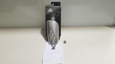 12 X BRAND NEW ADIDAS X PRO GREY SHINPADS WITH SLIP IN SHIELD AND SLEEVE SIZE SMALL