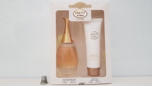 48 X BRAND NEW DESIGNER FRENCH COLLECTION PRETTY WOMAN GIFT SETS CONTAINING EAU DE PARFUM AND BODY LOTION 90ML 3.0FL.OZ.