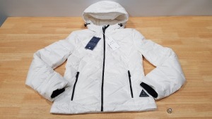 5 X BRAND NEW JACK WILLS ADDINGTON LIGHTWEIGHT HOODED PUFFER JACKET IN WHITE UK SIZE 6 RRP £90.00 (TOTAL RRP £450.00)