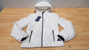 5 X BRAND NEW JACK WILLS ADDINGTON LIGHTWEIGHT HOODED PUFFER JACKET IN WHITE UK SIZE 6 RRP £90.00 (TOTAL RRP £450.00)