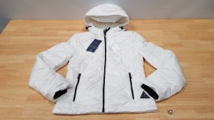 5 X BRAND NEW JACK WILLS ADDINGTON LIGHTWEIGHT HOODED PUFFER JACKET IN WHITE UK SIZE 6 RRP £90.00 (TOTAL RRP £450.00)