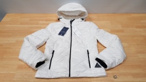 5 X BRAND NEW JACK WILLS ADDINGTON LIGHTWEIGHT HOODED PUFFER JACKET IN WHITE UK SIZE 6 RRP £90.00 (TOTAL RRP £450.00)