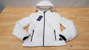 5 X BRAND NEW JACK WILLS ADDINGTON LIGHTWEIGHT HOODED PUFFER JACKET IN WHITE UK SIZE 6 RRP £90.00 (TOTAL RRP £450.00)