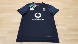 22 X BRAND NEW CANTERBURY IRISH RUGBY FOOTBALL UNION T SHIRTS IN VARIOUS KIDS SIZES - TOTAL RRP £550