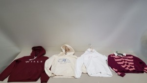 20 PIECE MIXED JACK WILLS MEN AND WOMEN WINTER CLOTHING LOT CONTAINING HOODED JUMPERS, LONG SLEEVE POLO SHIRT AND SWEATSHIRTS IN VAROUS STYLES, COLOURS AND SIZES