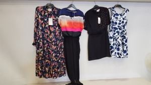 34 PIECE MIXED DRESS LOT CONTAINING 14 X AMY CHILDS OFFICIAL DRESSES, SISTAGLAM DRESS, GINA BACCONI DRESSES, JACK WILLS DRESSES AND LOLLYS LAUNDRY DRESSES ETC IN VARIOUS STYLES, SIZES AND COLOURS
