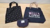 16 X ASSORTED HACK WILLS BAGS IN ASSORTED SIZES AND STYLES - PURSES, CLUTCH & SHOULDER BAGS