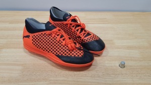 5 X BRAND NEW PAIRS OF PUMA ORANGE & BLACK TRAINERS SIZE 5 (LOOSE - UNBOXED)