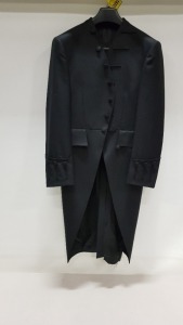 BRAND NEW LUTWYCHE WOOLLEN FULL LENGTH BLACK GOTHIC STYLE JACKET SIZE 40R (PART TAILORED - FINISHING REQUIRED ON CUFFS,SHOULDERS & HEM TO SUIT)