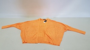 18 X BRAND NEW DOROTHY PERKINS ORANGE KNITTED CARDIGANS SIZE MEDIUM RRP £20.00 (TOTAL RRP £360.00)