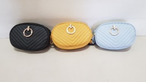 52 X BRAND NEW BLACK, BLUE AND YELLOW BUM BAGS