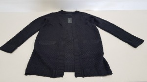 30 X BRAND NEW VERA MODA BLACK SURF KNITTED OPEN CARDIGANS SIZE XXL RRP £22.00 (TOTAL RRP £660.00)