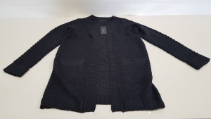 30 X BRAND NEW VERA MODA BLACK SURF KNITTED OPEN CARDIGANS SIZE L RRP £22.00 (TOTAL RRP £660.00)