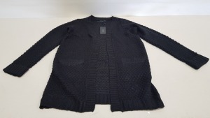 20 X BRAND NEW VERA MODA BLACK SURF KNITTED OPEN CARDIGANS SIZE M AND L RRP £22.00 (TOTAL RRP £440.00)