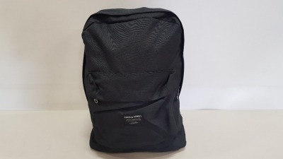 10 X BRAND NEW JACK & JONES BLACK BACPACKS RRP £25.00 (TOTAL RRP £250.00)