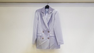 7 X BRAND NEW TOPSHOP LIGHT PURPLE BUTTONED BLAZERS SIZES 12, 14 AND 16 RRP £45.00 (TOTAL RRP £315.00)