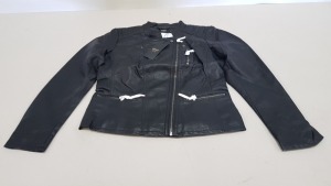 40 X BRAND NEW ONLY CLOTHING BLACK BIKER LEATHER STYLED NOOSE JACKETS SIZE 10