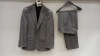 3 X BRAND NEW LUTWYCHE HAND TAILORED GREY AND LIGHT BLUE CHEQUERED SUITS SIZE 42L AND 44L (PLEASE NOTE SUITS ARE NOT FULLY TAILORED)