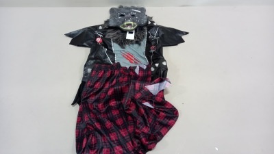 40 X CHILDREN'S WEREWOLF COSTUMES AGES 3-4 IN 2 BOXES